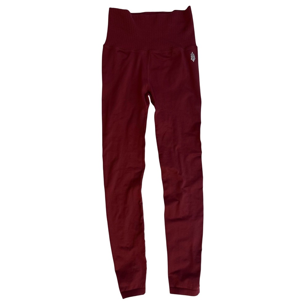 Free People Movement High Rise Seamless Leggings Burgundy Red XS/S